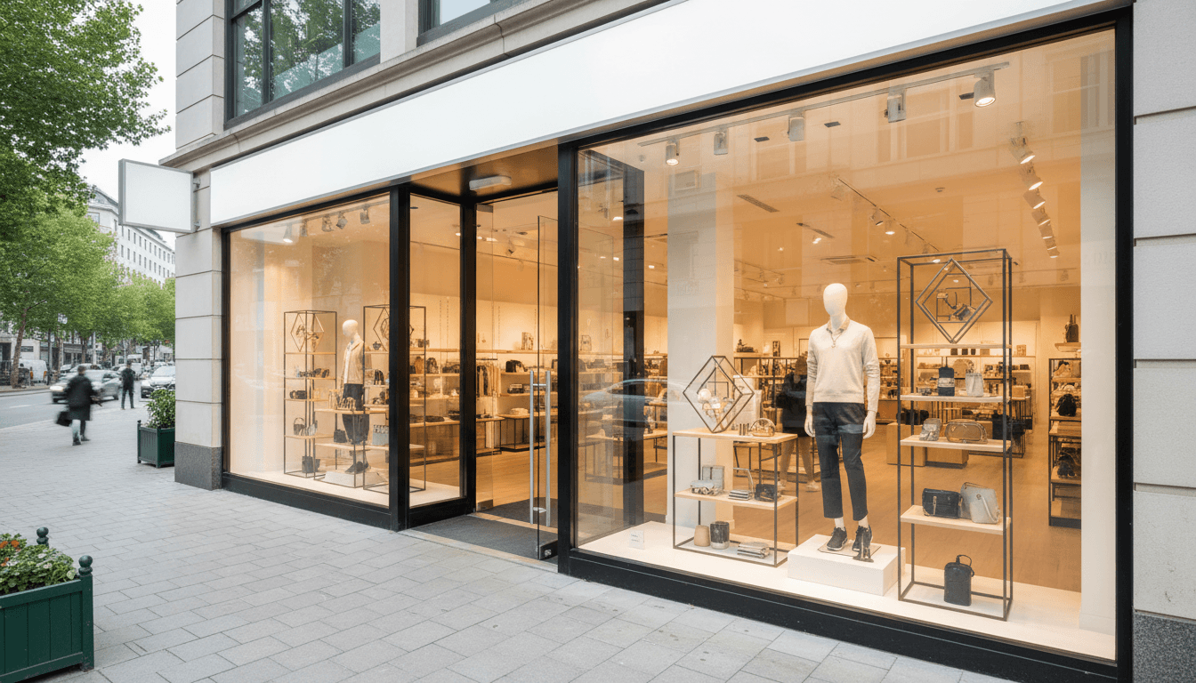 Retail storefront glass installation